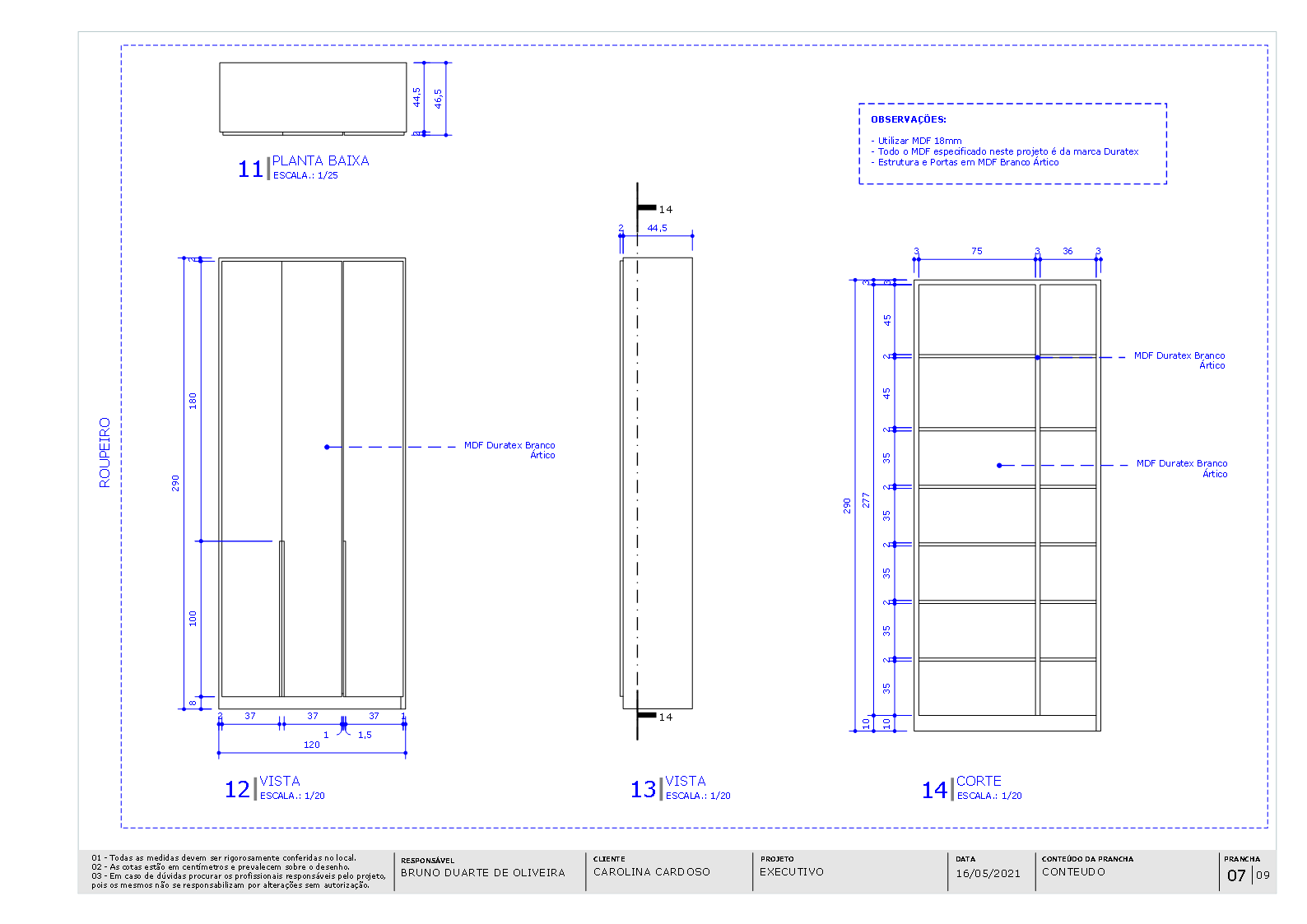 Detalhamento — roupeiro